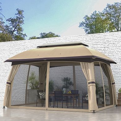 Outsunny 10' X 13' Patio Gazebo With Netting