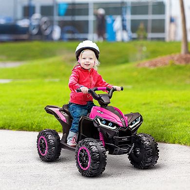 Aosom 12v Kids Atv Quad Car With Forward & Backward Function
