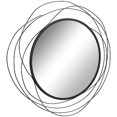 Homcom Metal Wall Art 25.6" In Round Wall Mirror