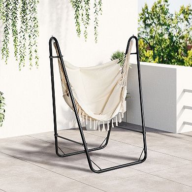 Outsunny Hammock Chair w/ Stand, Hammock Swing w/ Pocket