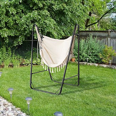 Outsunny Hammock Chair w/ Stand, Hammock Swing w/ Pocket