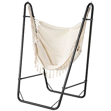 Outsunny Hammock Chair w/ Stand, Hammock Swing w/ Pocket