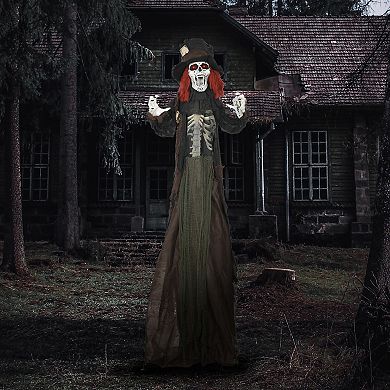 Homcom Halloween Zombie Animatronic Prop With Light Up Eyes