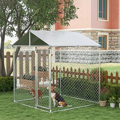 PawHut 6.6ft x 6.6ft x 7.8ft Dog Kennel Outdoor with Waterproof Roof