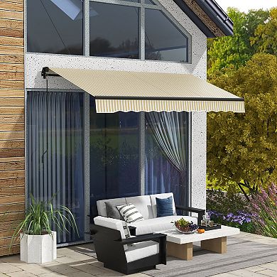 Outsunny Patio Retractable Awning Sunshade Shelter