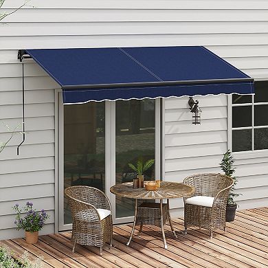 Outsunny Patio Retractable Awning Sunshade Shelter