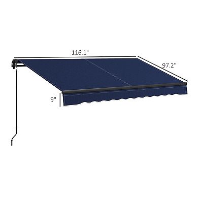 Outsunny Patio Retractable Awning Sunshade Shelter