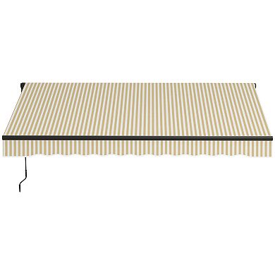 Outsunny Patio Retractable Awning Sunshade Shelter
