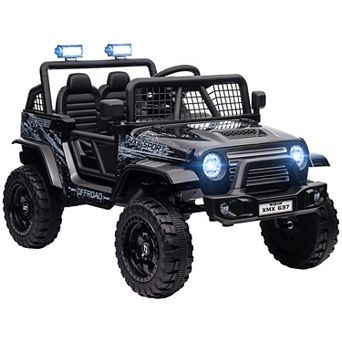 Qaba 12v Ride On Car, Ride On Utv Truck W/ 4 Suspension Wheels