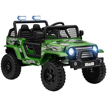 Qaba 12v Ride On Car, Ride On Utv Truck W/ 4 Suspension Wheels