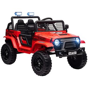 Qaba 12v Ride On Car, Ride On Utv Truck W/ 4 Suspension Wheels