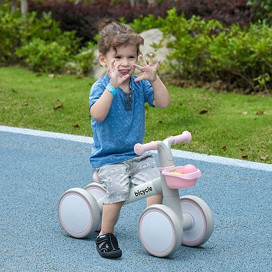 Qaba Balance Bike For Toddlers 1-3 Years With Adjustable Seat