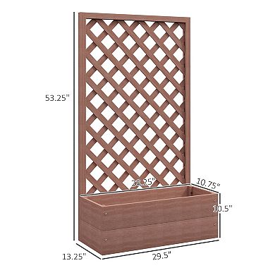 Outsunny Raised Garden Bed W/ Lattice Trellis Planter Box