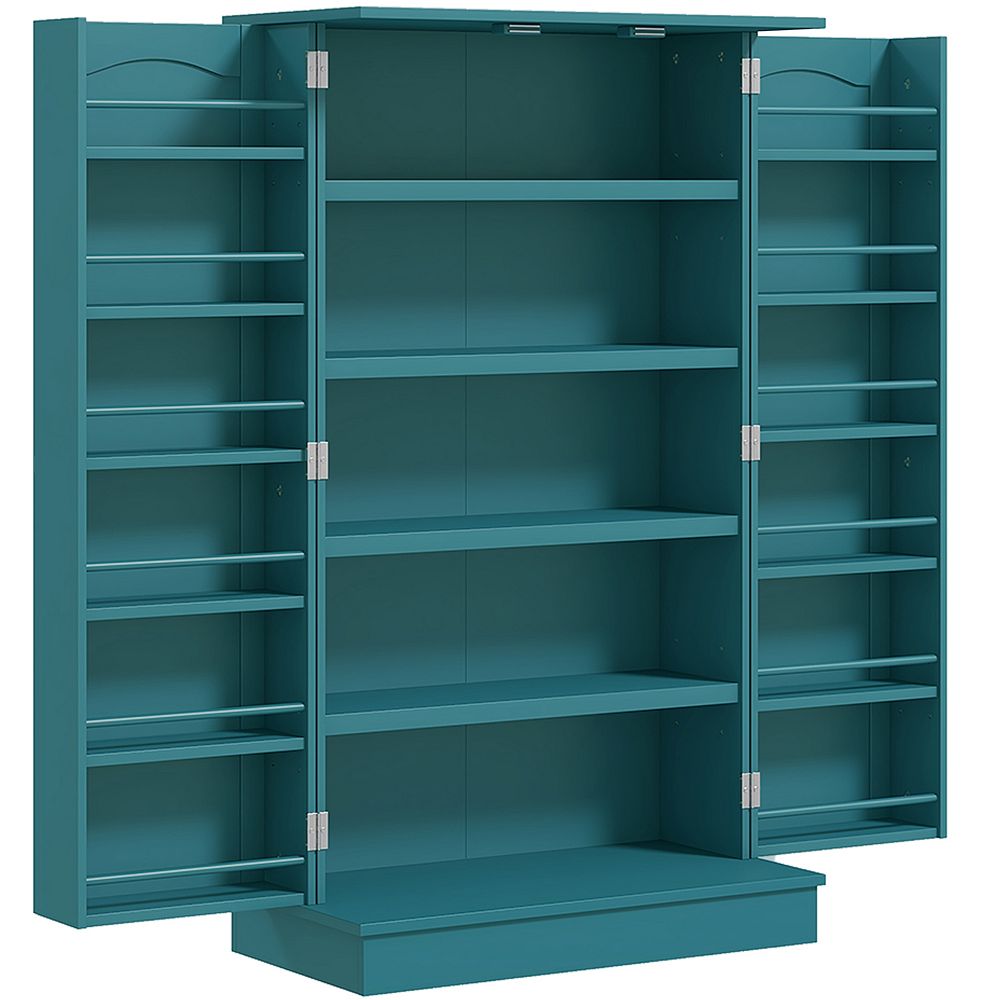 Homcom Kitchen Pantry Storage Cabinet W/ 5-tier Shelving, 12 Spice Racks