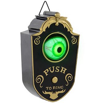Homcom Halloween Doorbell W/ Simulation Light-up Eyeball Animatronic Prop