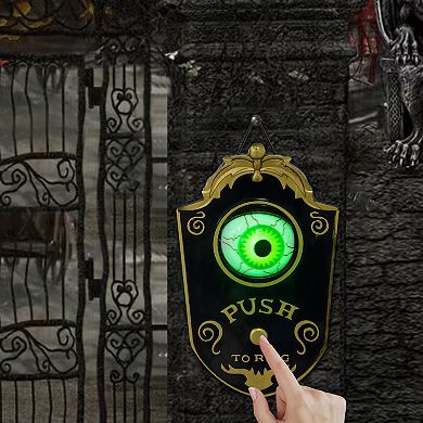 Homcom Halloween Doorbell W/ Simulation Light-up Eyeball Animatronic Prop