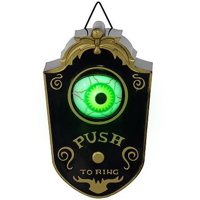 Homcom Halloween Doorbell W/ Simulation Light-up Eyeball Animatronic Prop