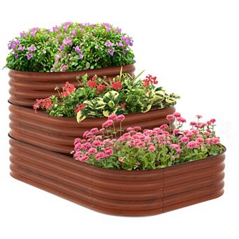 Outsunny 3 tier Raised Garden Bed 62.25" X 43" X 32.25" Planter Set