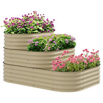 Outsunny 3 tier Raised Garden Bed 62.25" X 43" X 32.25" Planter Set