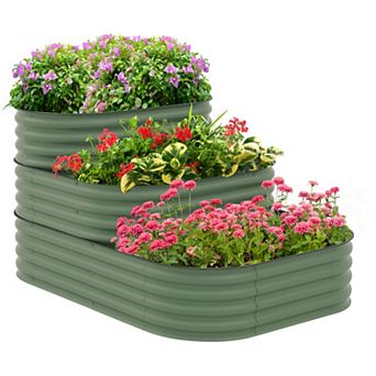 Outsunny 3 tier Raised Garden Bed 62.25" X 43" X 32.25" Planter Set