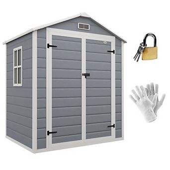 Outsunny Outdoor Storage Shed 6ft x 4.5' w/ Lockable Doors & Window