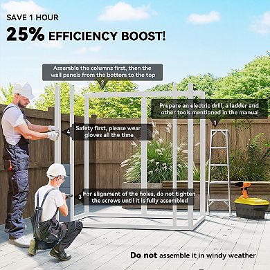 Outsunny Outdoor Storage Shed 6ft x 4.5ft w/ Lockable Doors & Window