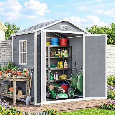 Outsunny Outdoor Storage Shed 6ft x 4.5ft w/ Lockable Doors & Window