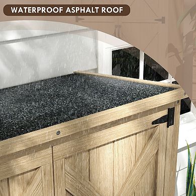 Outsunny Outdoor Storage Cabinet With Waterproof Asphalt Roof