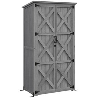 Outsunny Outdoor Storage Cabinet With Waterproof Asphalt Roof