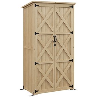 Outsunny Outdoor Storage Cabinet With Waterproof Asphalt Roof