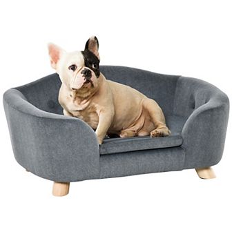 Pawhut Dog Cat Couch For Miniature Dogs W/ Washable And Removable Cushion