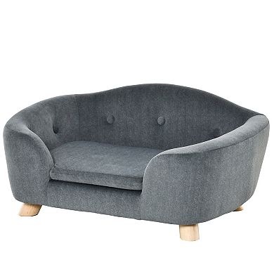 Pawhut Dog Cat Couch For Miniature Dogs W/ Washable And Removable Cushion