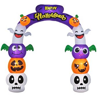 Outsunny 8ft Halloween Inflatable Archway, Outdoor Led Yard Display