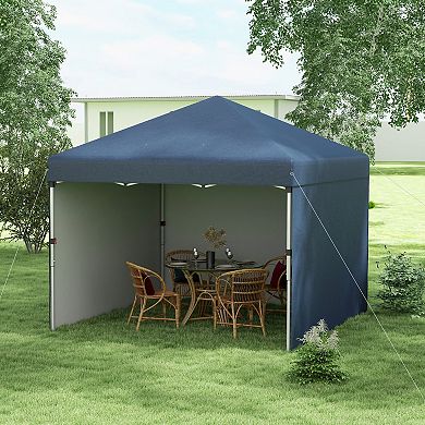 Outsunny 10ft x 10' Pop Up Canopy with 3 Sidewalls and Carry Bag