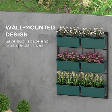 Outsunny 3-tier Wall Planter With 6 Pots For Indoor And Outdoor
