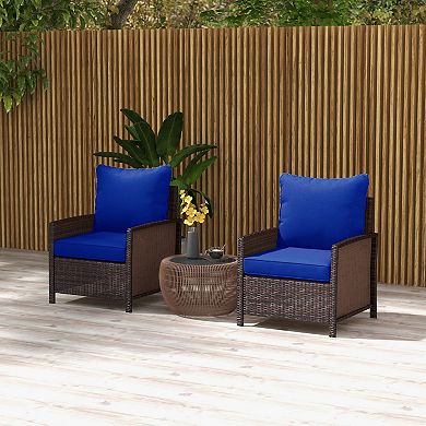 Outsunny 4 Outdoor Chair Cushions With Seat & Backrest