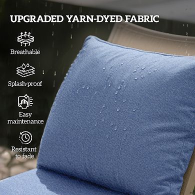 Outsunny Outdoor Chair Cushions Set of 2, Patio Cushions