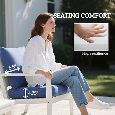 Outsunny Outdoor Chair Cushions Set of 2, Patio Cushions