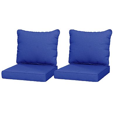 Outsunny 4 Outdoor Chair Cushions With Seat & Backrest