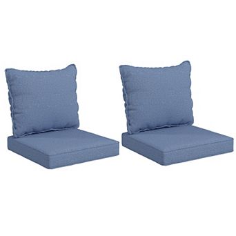 Outsunny 4 Outdoor Chair Cushions with Seat & Backrest, 24inch x 24"