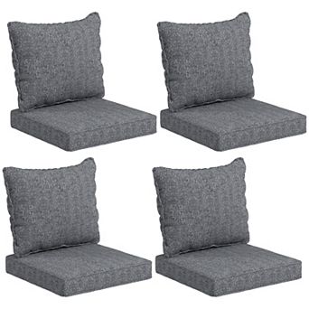 Outsunny 8 Outdoor Chair Cushions with Seat & Backrest, 24inch x 24"