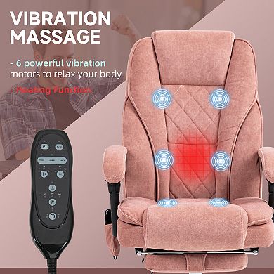 Vinsetto Massage Office Chair With Heat, Reclining, Footrest