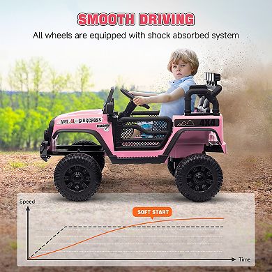 Qaba 12V Ride on Car, Ride on Truck with Suspension Wheels,