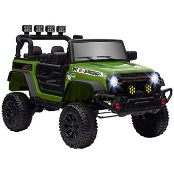 Qaba 12v Ride On Car, Ride On Utv W/ Bluetooth, 4 Suspension Wheels