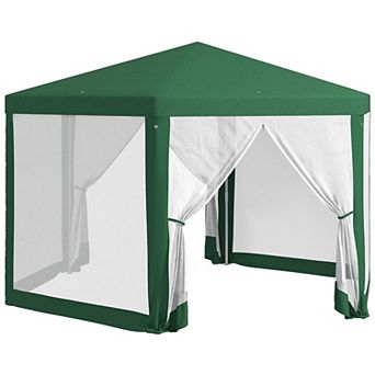 Outsunny 13ft x 11' Garden Party Tent, Hexagon Patio with Netting