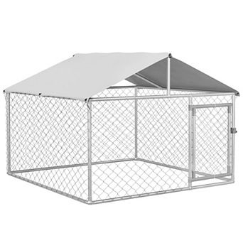 6.6' X 6.6' X 4.9' Dog Kennel Outdoor W/ Wateproof Roof
