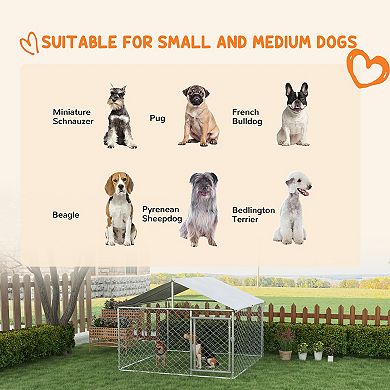 PawHut 6.6' x 6.6' x 4.9' Dog Kennel Outdoor with Waterproof Roof,