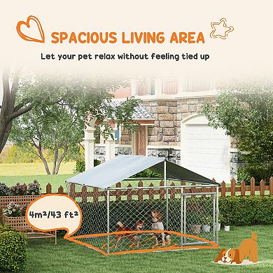 PawHut 6.6' x 6.6' x 4.9' Dog Kennel Outdoor with Waterproof Roof,