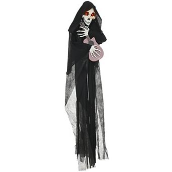 Homcom Guitar-playing Grim Reaper, Outdoor Halloween Decoration Animatronic