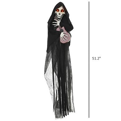Homcom Guitar-playing Grim Reaper, Outdoor Halloween Decoration Animatronic